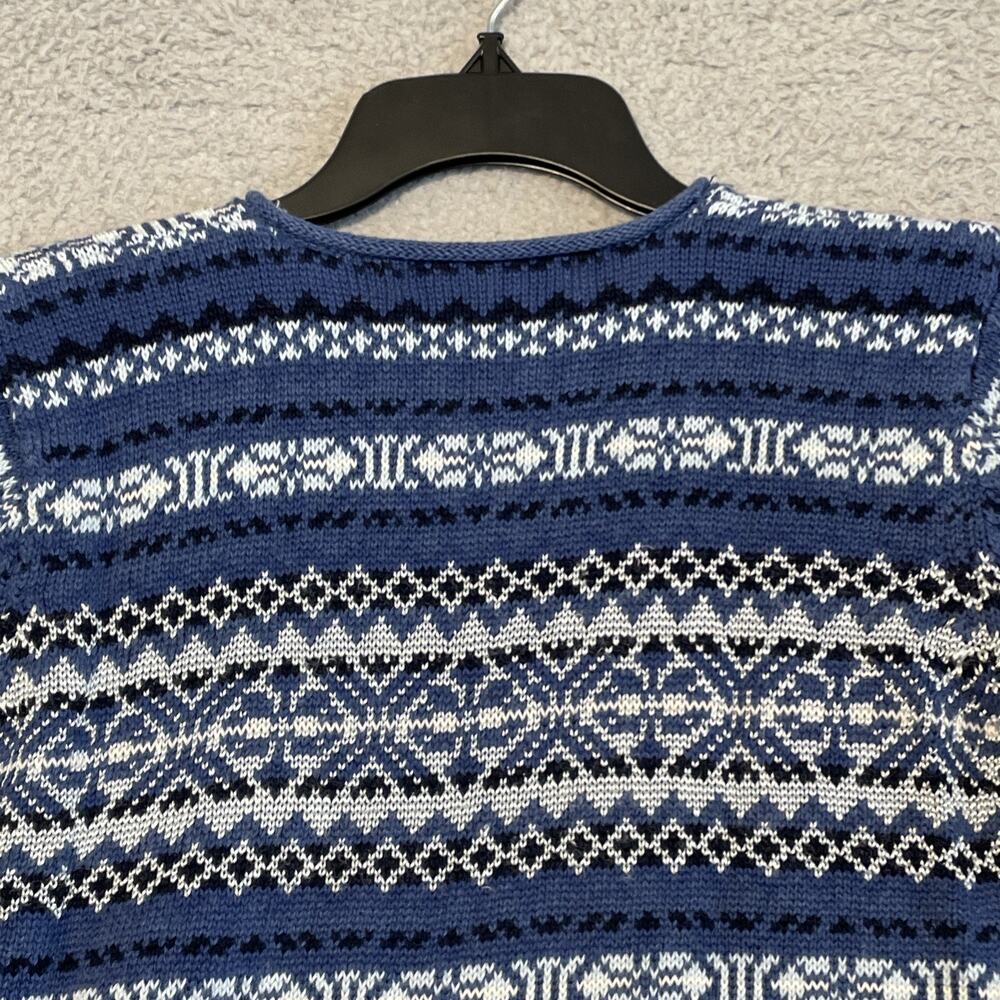Marsh Landing Blues Women's Pullover Sweater Geometric Crew Neck Blue M VTG - Picture 14 of 14